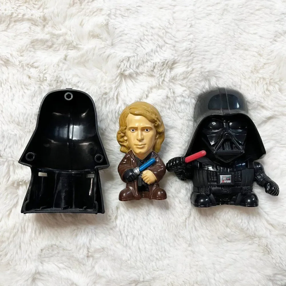 🔮 5/$25 2005 Star Wars 2 Piece Burger King Collectible Darth Vader & Anakin Toy